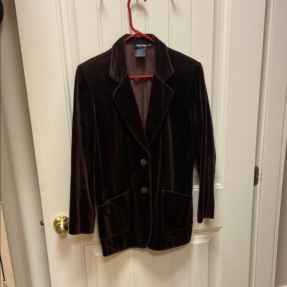 Brown Velvet Blazer Classic Cut